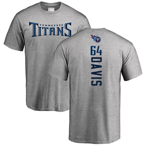 Tennessee Titans Men Ash Nate Davis Backer NFL Football #64 T Shirt->tennessee titans->NFL Jersey